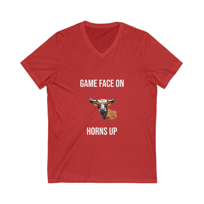 Longhorns - Unisex Jersey Short Sleeve V-Neck Tee