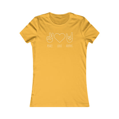 Texas - Peace Love Horns (White Text) - Women's Favorite Tee