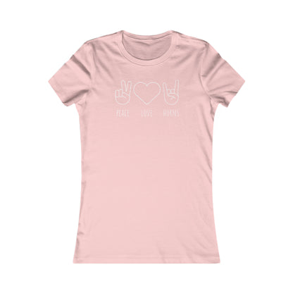 Texas - Peace Love Horns (White Text) - Women's Favorite Tee