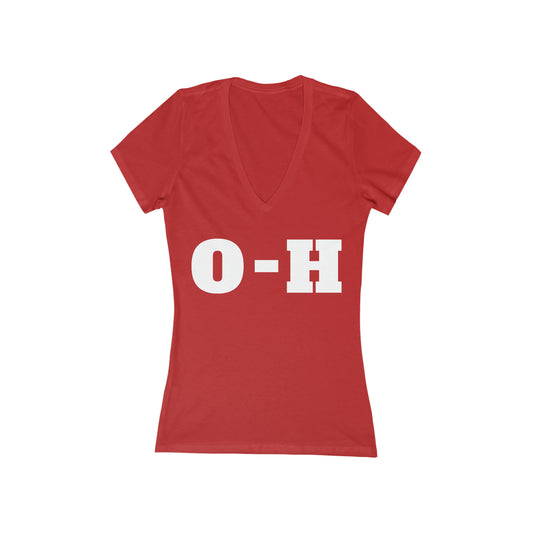 Ohio - Women's Jersey Short Sleeve Deep V-Neck Tee