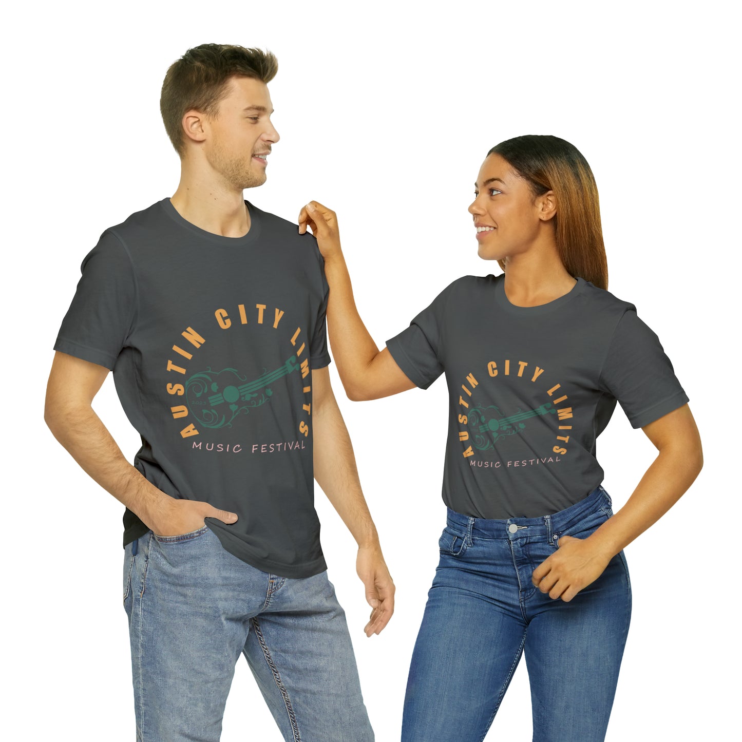 Austin - ACL - Guitar Circle Text - Unisex Jersey Short Sleeve Tee