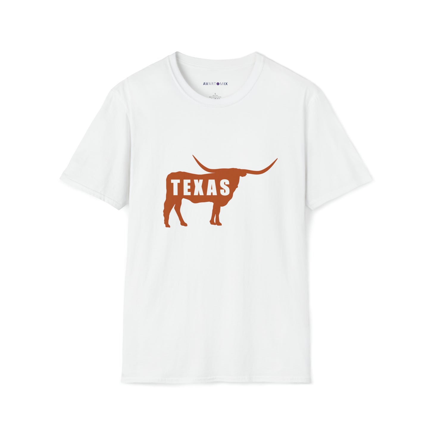 Texas - Longhorn Silhouette - Unisex Softstyle T-Shirt