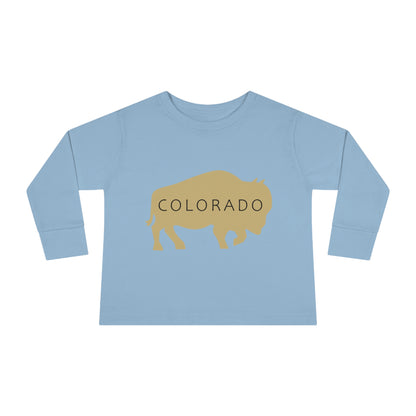 Colorado - Buffalo Silhouette - Toddler Long Sleeve Tee