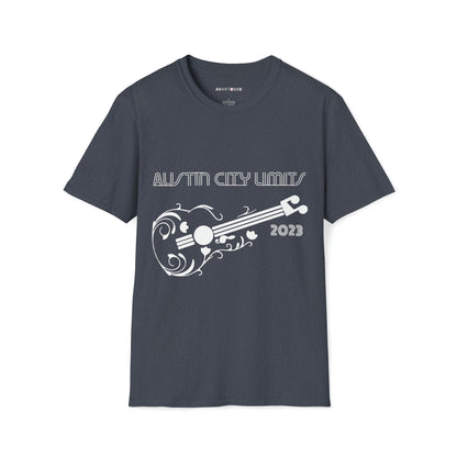 Austin - ACL - Guitar - Unisex Softstyle T-Shirt (White Text)