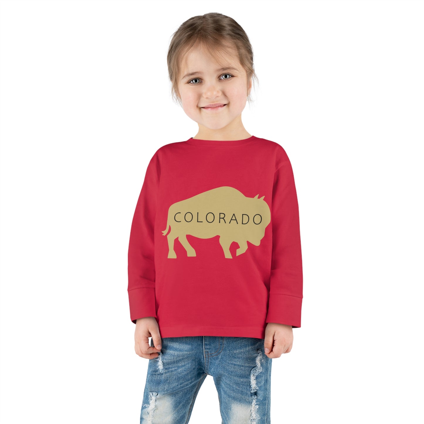 Colorado - Buffalo Silhouette - Toddler Long Sleeve Tee