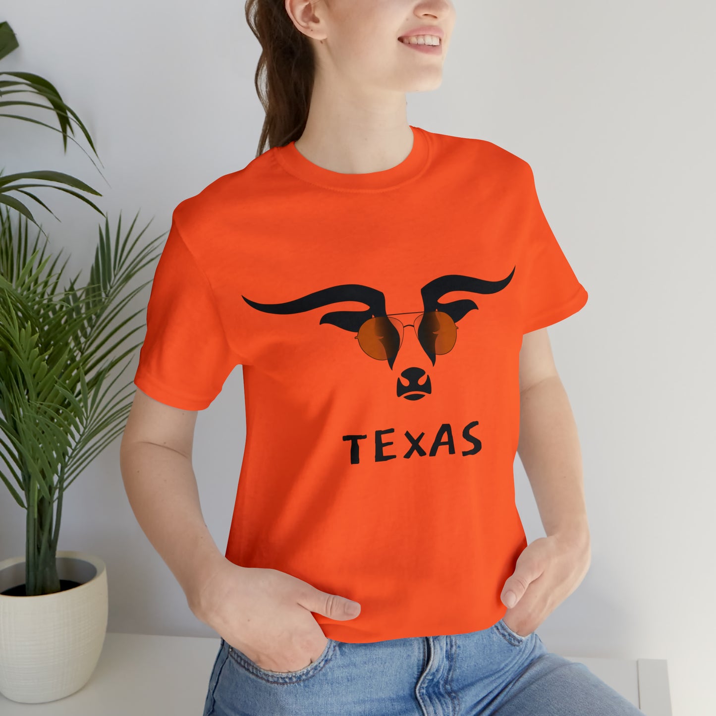 Texas - Longhorn Sunglasses - Unisex Jersey Short Sleeve Tee