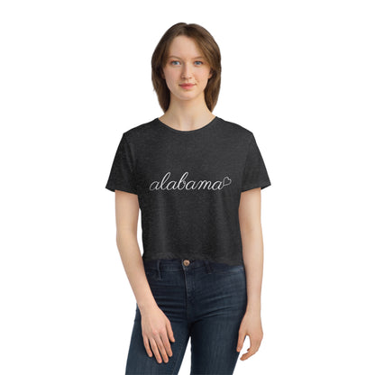 Alabama - Heart - Women's Flowy Cropped Tee